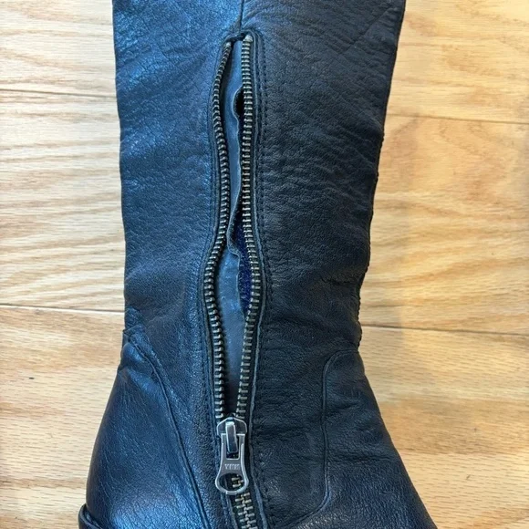 Kork-Ease Adrianne black leather high knee fold over wedge boots - size 8/39‌‌‌ - Picture 9 of 13